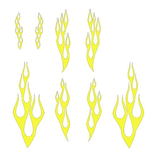 Wild Dingos LLC Flame Kit Style 1 Golf Cart ATV Large Vinyl Decal Sticker Yellow