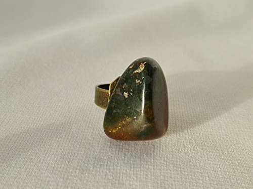 Two Tone Red Jasper Natural Tumbled Stone Ring / Chakra Ring