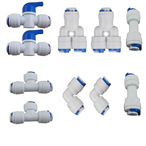 Sixly 1/4"x1/4"OD Quick Connect Push In to Connect Water Tube Fitting Pack Of 10 (1/4"x1/4" Tube Ball Valve)