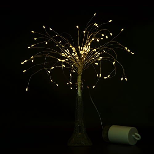 Kmashi LED String Lights 120LED Bouquet Shape Fairy Lights Battery Operated,Waterproof Decorative Light Dimmable, Copper Wire Lights for Bedroom, Corridor Patio, Garden, Wedding, Parties (Warm White)