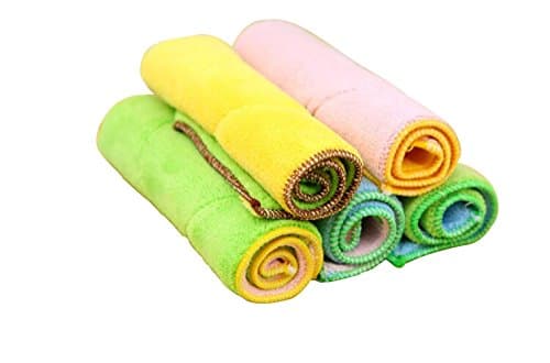 SuYang Microfiber Cleaning Cloths for Car Care,Plate,Dish and Other Delicate Surface, Eco-friendly Product (Set of 5, 10"6.7")