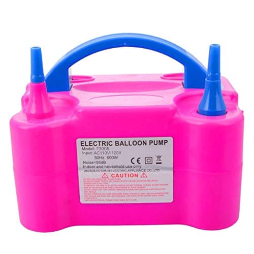 Fullfun High Voltage Double Hole AC Inflatable Electric Balloon Pump Air Balloon Pump Electric Balloon Inflator Pump Portable Air Blower Red