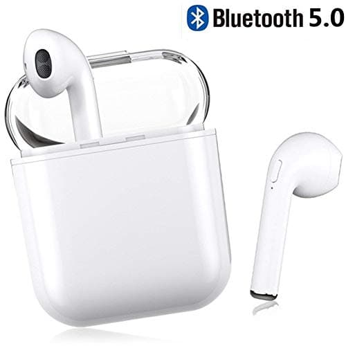 Bluetooth headset V5.0 with 3D stereo, wireless headset 100H playback time, built-in microphone with 3000mAh charging box Compatible with iPhone XR X 8 8p 7 7P 6 6P,Samsung Galaxy S9 Huawei & Android