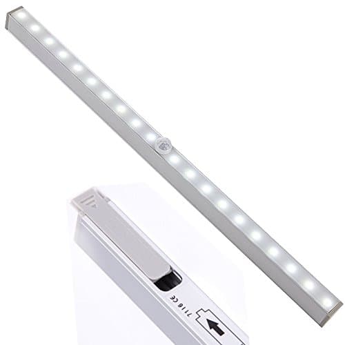 Wishwill Wireless Battery Powered Sensor Motion Activated Closet Light 20 LED Under Cabinet Lighting for Kitchen Washroom Bathroom Pantry Closet (Battery powered)