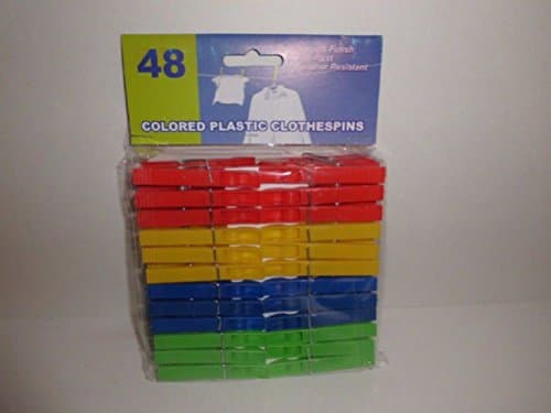 Comixpro 48 New Plastic Clothespins Laundry Clothes Pins Large Spring Assorted Color