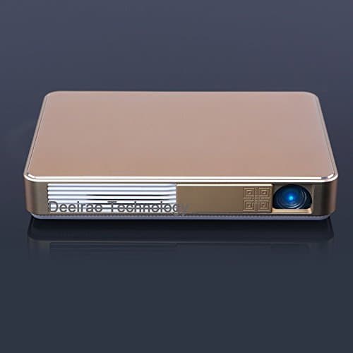 4K UHD Full 3D DLP Mini Pocket Home Theater Projector Android4.4 Octa Core GPU 1280x720P Native Resolution Support 2160P 1080P HDMI USB LED Lamp Alloy Body Youtube Facebook Gold W10