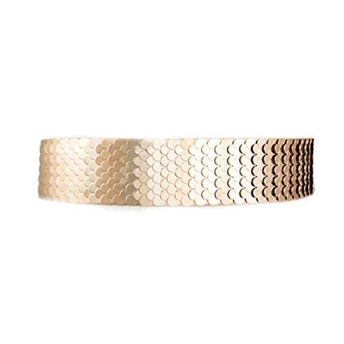 Women's Scaled Texturized Metallic Belt, Rose Gold