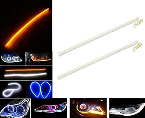 White yellow 45CM LED Flexible Car Styling Daytime Running Light Soft Article Lamp Tube Tears Strip Automobiles Waterproof Lamp strip