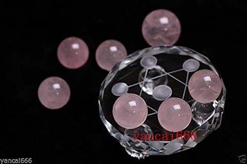 7 Star Plate Nature Rose Quartz Crystal Healing Ball Sphere 35Mm7Pcs+Stand