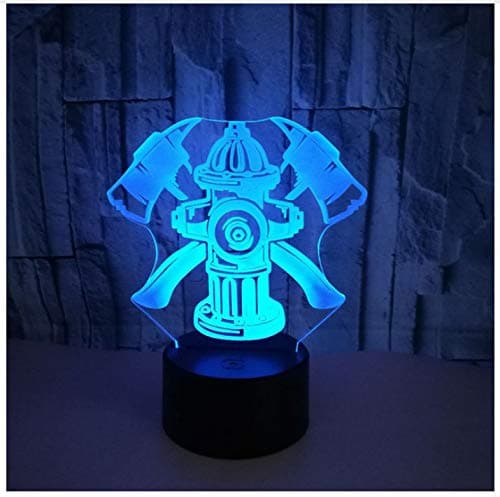 Fire Fighting Tools 7 Color Change 3D Led Light Acrylic Touch USB Lamp Room Table Desk Creative Night Light Bedside Decor