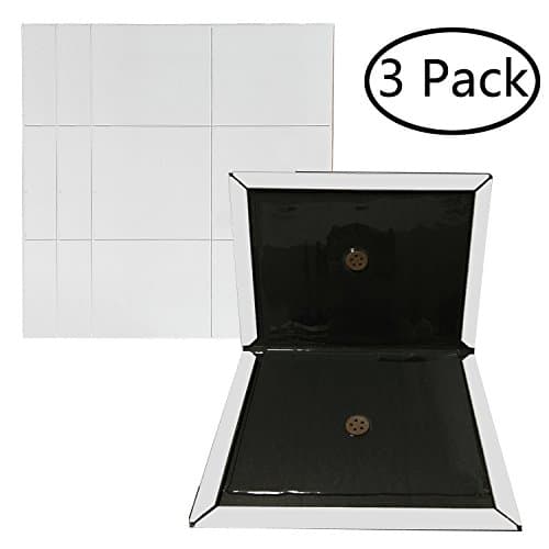 KChoies 3 Pack Thickened Extra Strength Large Mice Rats Insects Sticky Flat Black Glue Traps, Peanut Butter Scented Indoor Outdoor Mouse Glue Boards, White