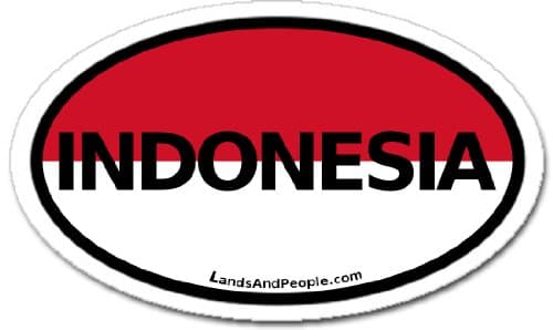 Indonesia Flag Car Bumper Sticker Decal Oval