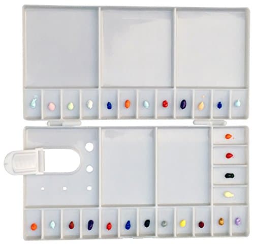 Nafast Plastic large Folding Paint Tray Palettes with 33 Mixing Tray and Oil Paint with 1 Paint Brush