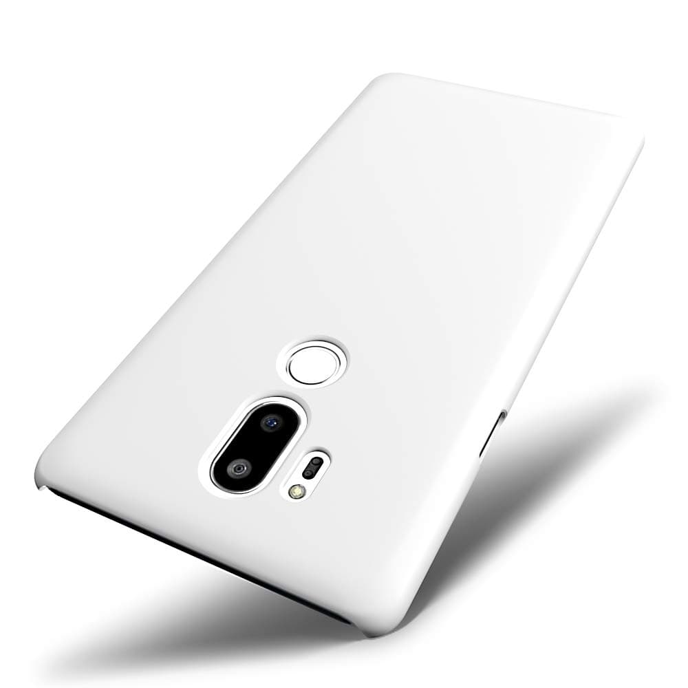 SLEO Case for LG G7/LG G7 ThinQ Case - Rubberized Hard PC Back Case Cover for LG G7/LG G7 ThinQ - White