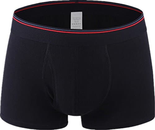 Mens Underwear Strechy Comfortable Trunks Boxer Brief (US S(Label M), Black One Piece)