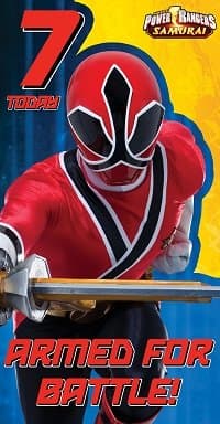 Power Rangers Samuari Age 7 Birthday Card