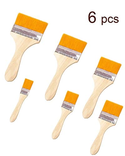 DEEBF 6 Pack Royal Brush Multi-Purpose Golden Taklon Paint Brush Set, Assorted Size, Large Flat Chubby Hog Bristle Children's Tempera and Artist Paint Brushes Artist Paint Brushes,Large Paint Brush