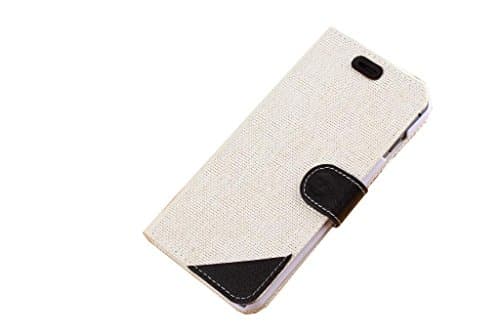 HWER 2 in 1 Bundle for HUAWEI Ascend P7 Pastoral Style Woven Linen Protective Holster Case,with HD Screen Protector,Color:countryside-Ivory