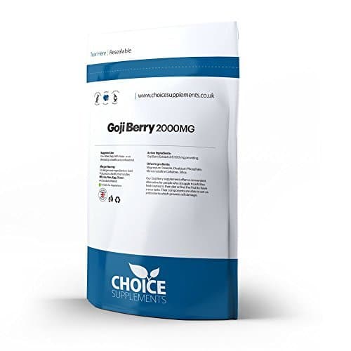 Choice Supplements Goji Berry 2000mg High Strength Antioxidant (30 Tablets Foil Bag)