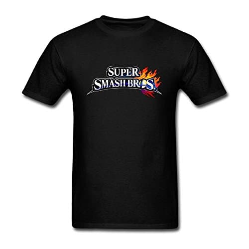 Shronm Men's Black Super Smash Bros New Interesting Game Logo T-Shirt