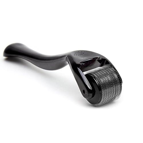 New Titanium Micro Needle Skincare Roller, Acne Scars Beauty Massage Tool for Face Care Face Massage &amp; Body skin (0.25mm)(Black)