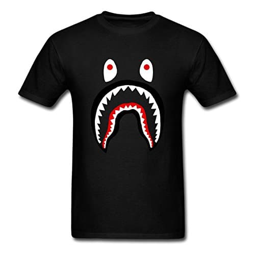 wtfcuteBape Shark Men's Comfortable DD.Cat T-Shirt Black?Medium?