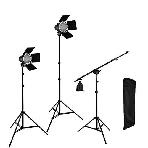 LoadStone Studio Photographic Continuous Output Lighting Kit, Black, White, Silver, Gold (V-PL1100)