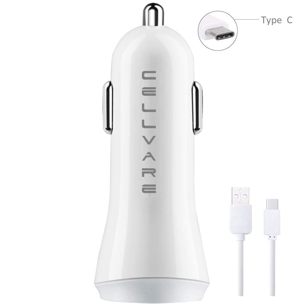 Cellvare Fast Charging USB Car Charger & Type C Cable Compatible with S9/S9 Plus/S8/S8 Plus/Note 8 and New iPad Pro