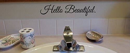 Hello Beautiful, Wall Decal, Wall Decor, Mirror Decal, Mirror Sticker, Bathroom Decal, Bathroom Decor, Inspirational Decal, Door Decal,