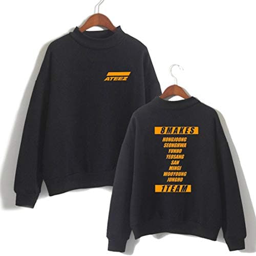 Indrah Unisex Sweatshirt Round High Neck Sweatshirt Casual Printed Pattern Pullover for ATEEZ Fans