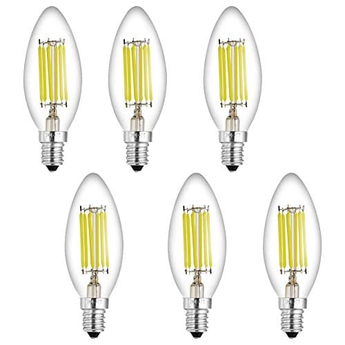 CIMC LLC 6 Pack Vintage Edison Light Bulb Dimmable Filament LED Light Bulb C35 ,2W 4W 220V E14 Medium Base,5730 Chip,6000K Soft White Decorative Tip BubbleLED Tip Ca (6)