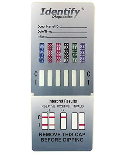 15 Pack Identify Diagnostics 6 Panel Drug Test Dip - Testing Instantly for 6 Different Drugs THC, COC, MOP, OXY, MET, BZO ID-CP6-DIP (15)