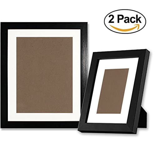 Black Picture Frames 5x7 and 8x10 - made of Solid Wood, Both Vertical and Horizontal Supported - Hanging Hardware Included, Display Pictures 8x10 6x8 5x7 3x5