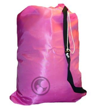 Large Laundry Bag with Drawstring and Strap, Color: Pink, Choose from 16 Colors