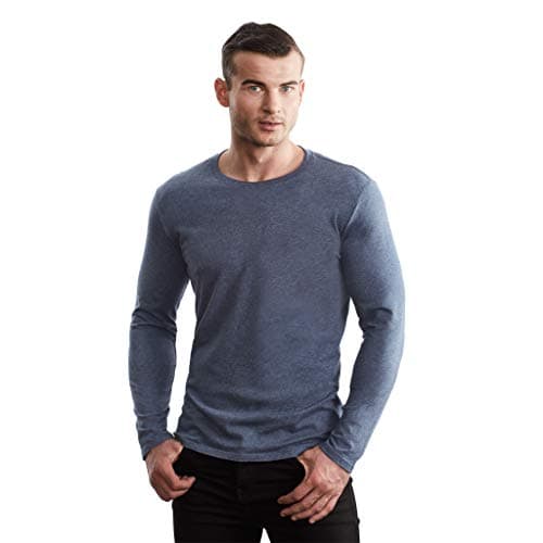 TRUTH ALONE Men Long Sleeve Crew Tee, 100% Organic Peruvian Pima Cotton