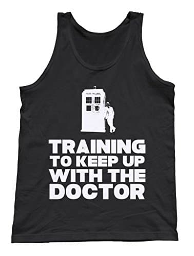 Kim Fit Fab Men's Training To Keep Up With The Doctor Dr Who T-Shirt Small Black