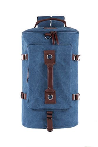 KSZNZB Canvas Backpack Travel Duffel Backpack Laptop Backpack Weekend Backpack Camping Bag(Blue)