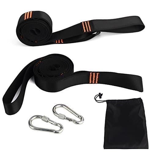 Hammock Tree Strap Kit By UUAT Tree Strap&amp;Camping Hammocks Accessorie-2 Straps 10.5 ft with 5 Adjustable Loops+Safer Lock Snap Carabiner Hooks[Heavy Duty]+Carry Pouch | Holds Up 2,000+ Lbs