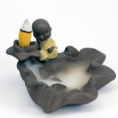 Celawork Incense Holder Backflow Incense Burner Backflow Buddha Incense Pour Yoga,Sleep,Tea,Relex(Refusing to Think)