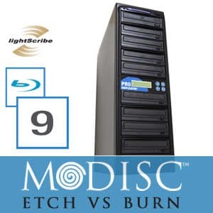 Write Once&Read Forever 9 Burner M-Disc Ready Blu-Ray Lightscribe CD/DVD Duplicator+500GB+USB+Free Permanent 10pk MDisc DVD
