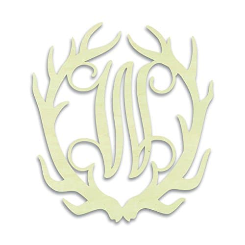 UNFINISHEDWOODCO Antler Monogram W, Unfinished W