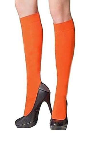 Soft Knee High Socks Made in Japan (ORANGE, One Size)