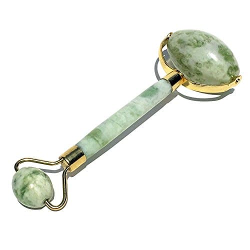 Wikor Jade Roller For Face Facial Jade Gua Sha Scraping Massage Tool Skin Roller With Double Natural Jade Massager Face and Neck