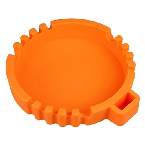 UNIQEE Silicone Ashtray Eco Friendly Unbreakable Soft Rubber High Temperature Heat Resistant Colorful Cigar Holder for Smokers put Ash (6.5inch, Orange)