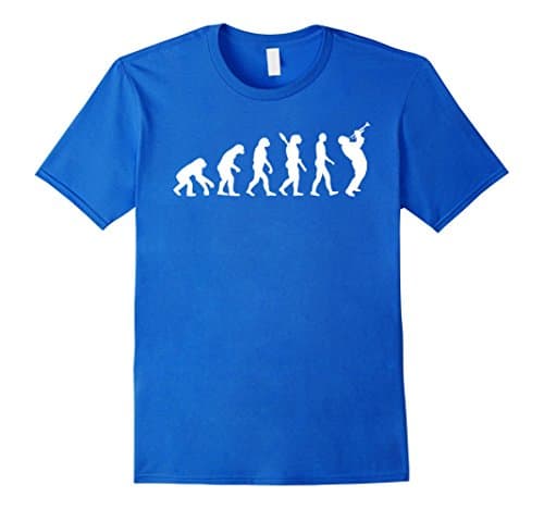 Mens Trumpet Evolution Horn Marching Band T-Shirt Medium Royal Blue