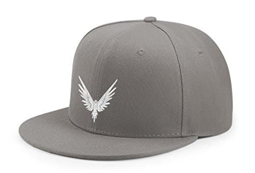 Flashers Logan Flying Bird Paul White Embroidered Snapback Adjustable Baseball Cap Gray