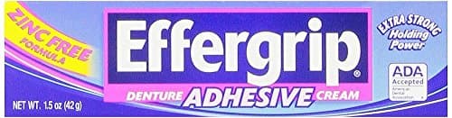 Effergrip Denture Adhesive Cream, Extra Strong Holding Power, 1.5 oz. (Pack of 1)