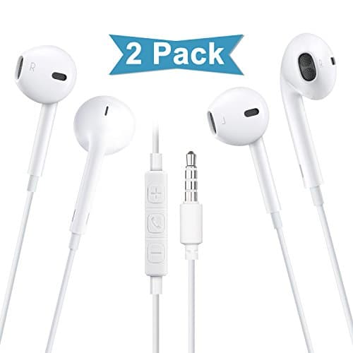 2 Pack MCigmee Hands-free Earbuds with Built in Mic and Volume Control