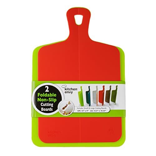 Foldable Plastic Cutting Board Set (2 Pack). Chopping Board Is A Flexible Kitchen Prep Mat That Folds To Protect From Spills