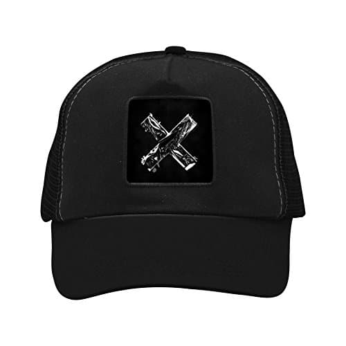 CAHAFun Unisex Adults Black X Snap Back Trucker Hat Mesh Cap